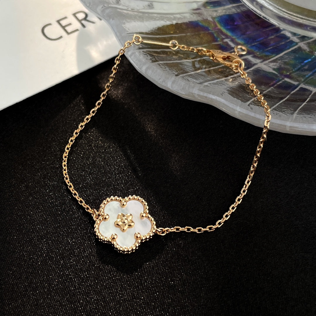 [⭐Clover Jewelry]LUCKY SPRING ROSE GOLD MOP BRACELET