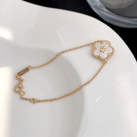 [⭐Clover Jewelry]LUCKY SPRING ROSE GOLD MOP BRACELET