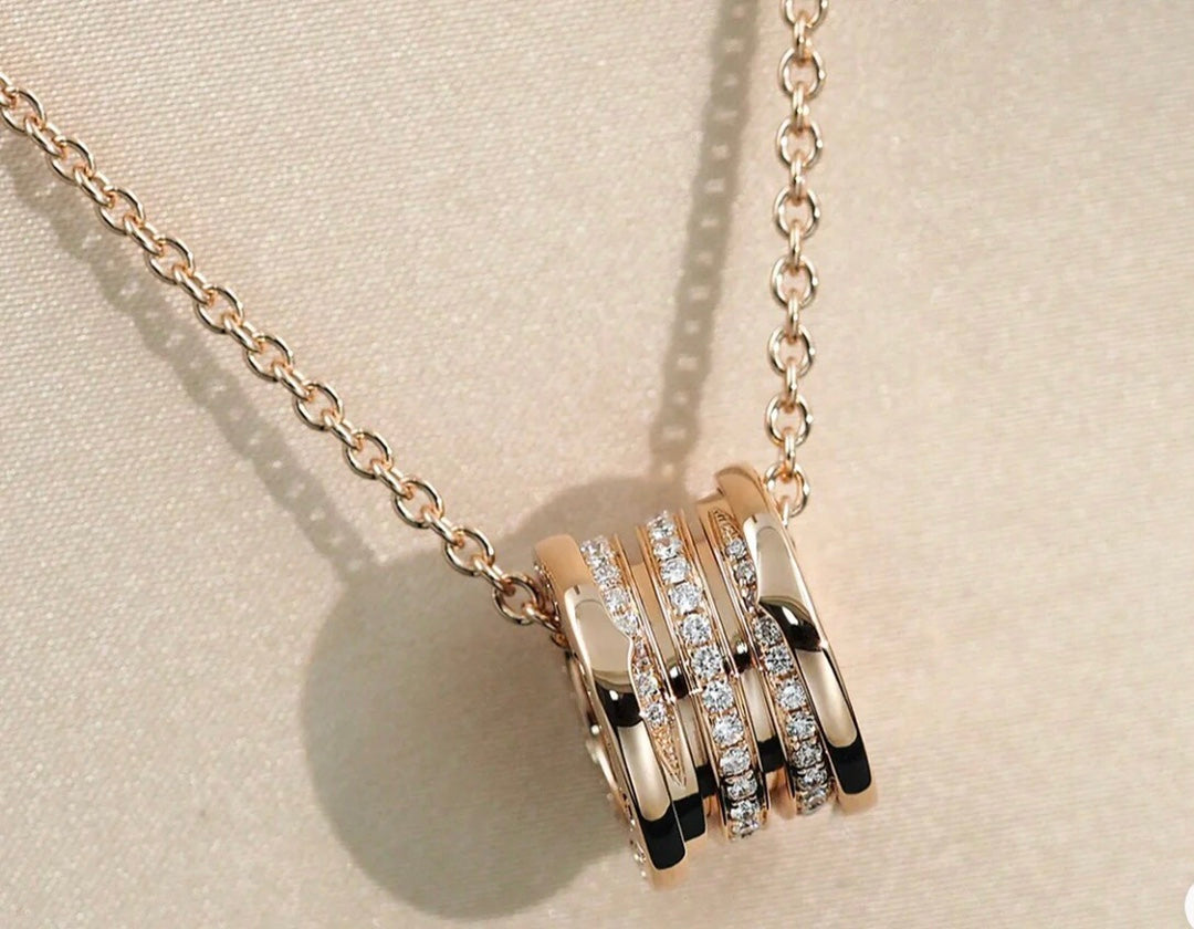 [⭐Clover Jewelry]ZERO 1 PINK GOLD DIAMOND NECKLACE