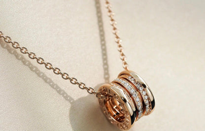 [⭐Clover Jewelry]ZERO 1 PINK GOLD DIAMOND NECKLACE