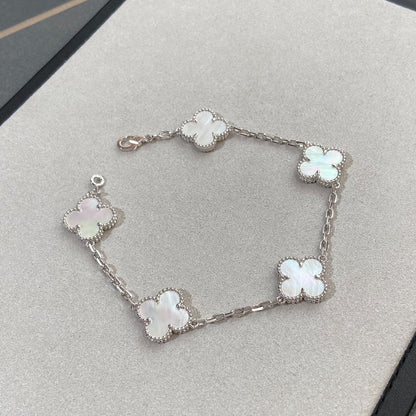 [⭐Clover Jewelry]CLOVER WHITE PEARL MOP 5 MOTIF BRACELET COLLECTION