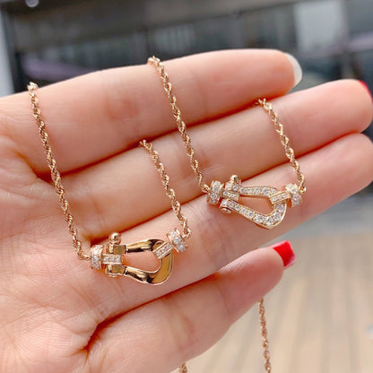 [⭐Clover Jewelry]FORCE 10 PINK GOLD DIAMOND NECKLACE