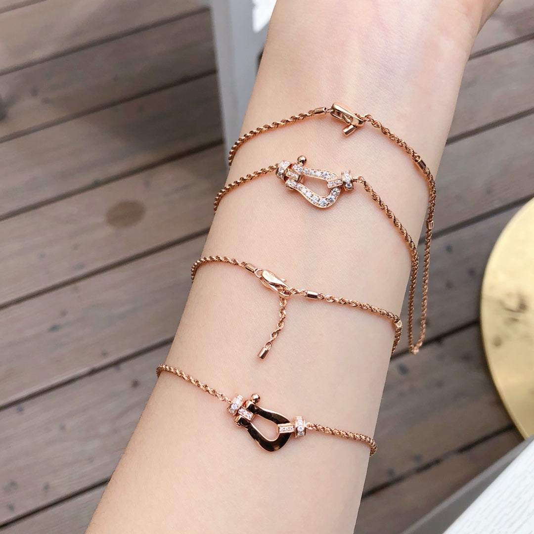 [⭐Clover Jewelry]FORCE 10 PINK GOLD DIAMOND NECKLACE