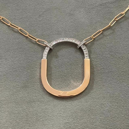 [Clover Jewelry]LOCK DIAMOND NECKLACE