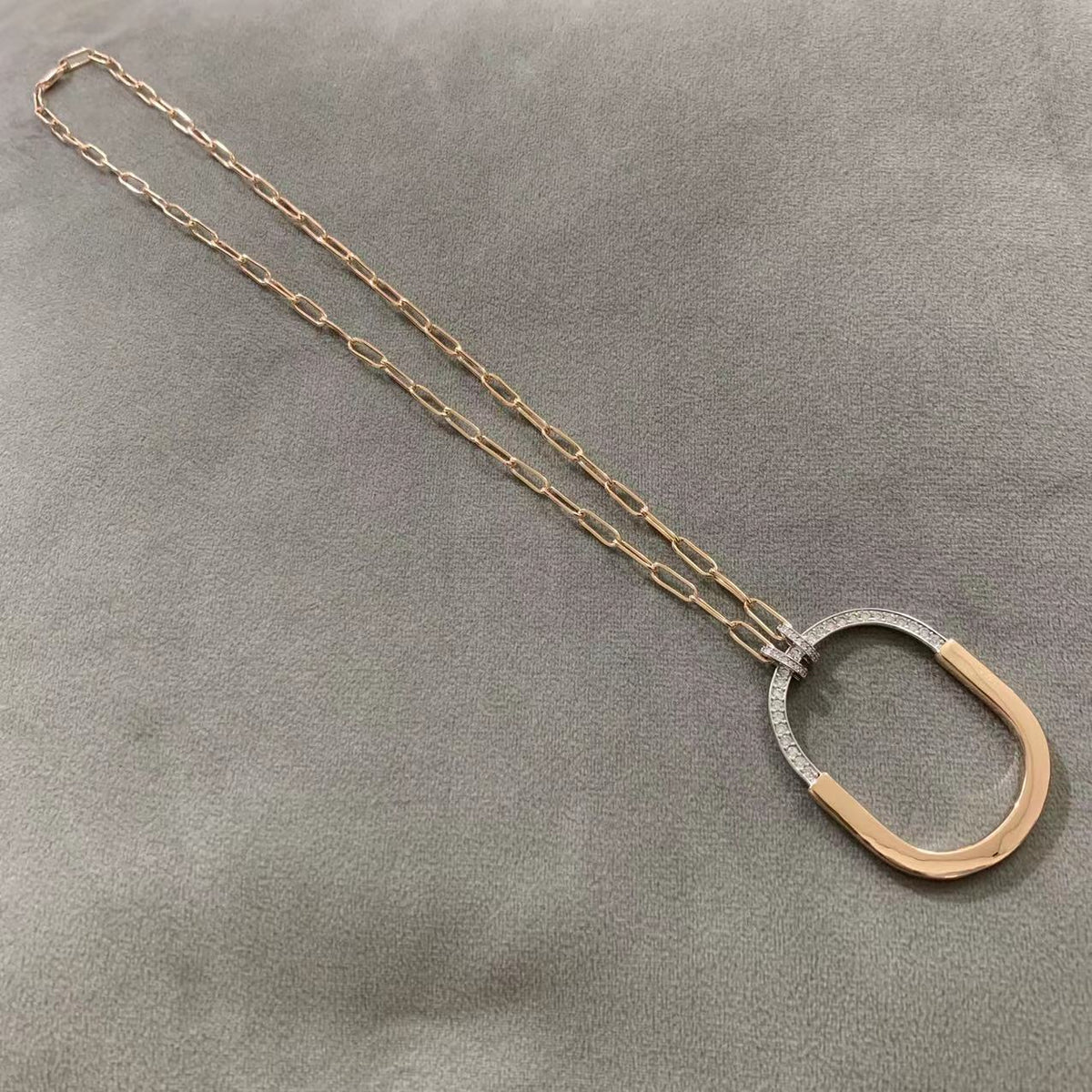 [Clover Jewelry]LOCK DIAMOND NECKLACE