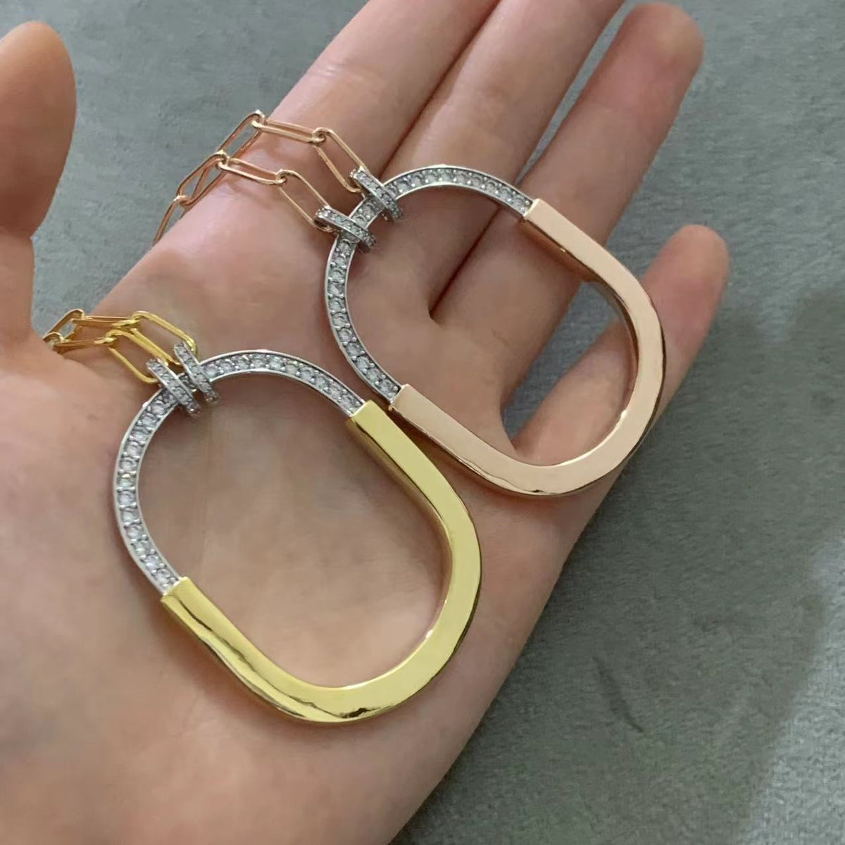 [Clover Jewelry]LOCK DIAMOND NECKLACE