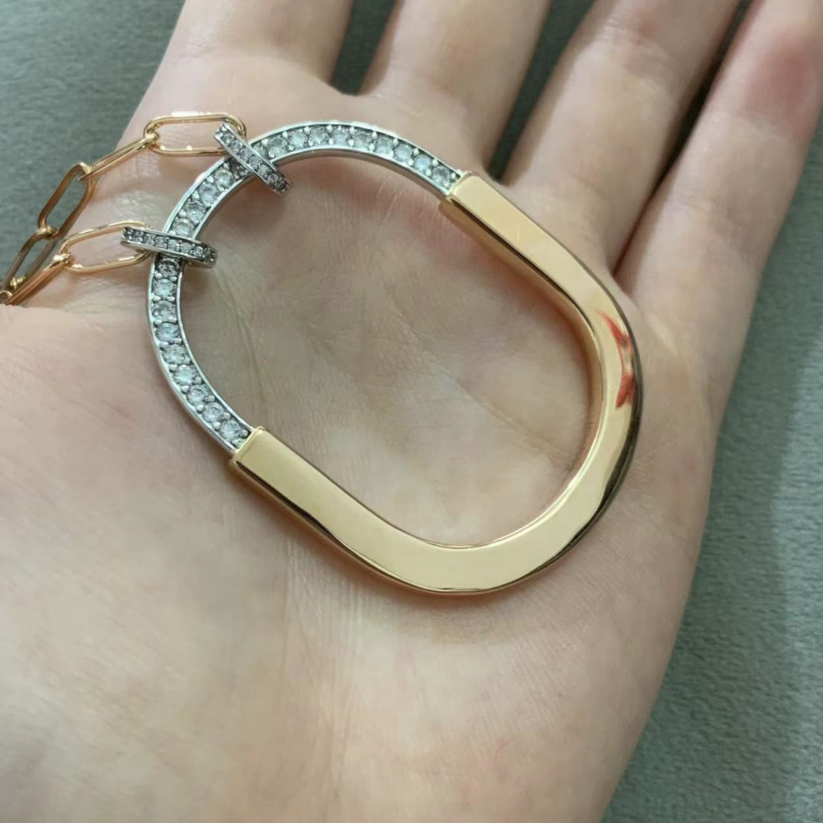 [Clover Jewelry]LOCK DIAMOND NECKLACE