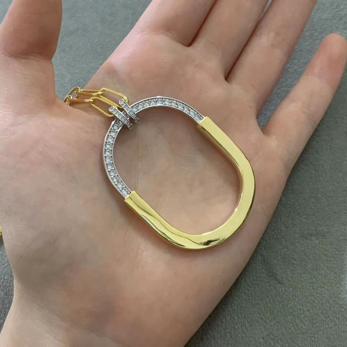 [Clover Jewelry]LOCK DIAMOND NECKLACE