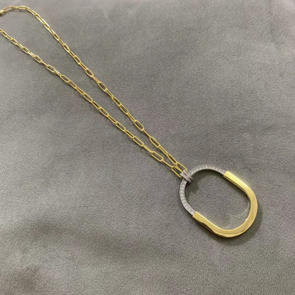 [Clover Jewelry]LOCK DIAMOND NECKLACE