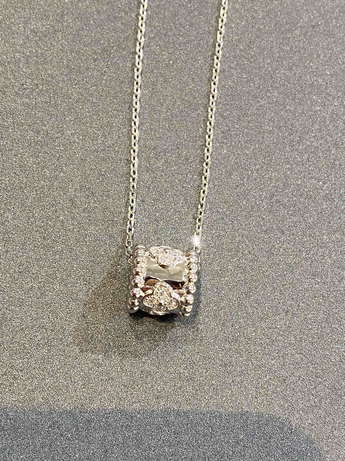 [⭐Clover Jewelry]PERLEE PEDANT SIVLER DIAMOND NECKLACE