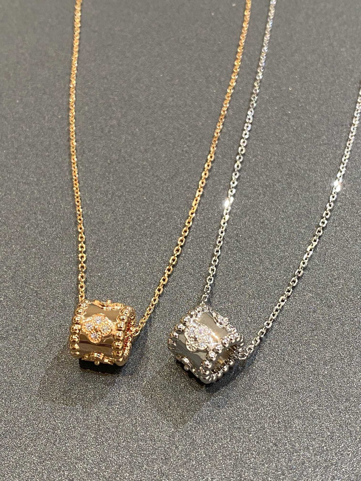 [⭐Clover Jewelry]PERLEE PEDANT SIVLER DIAMOND NECKLACE