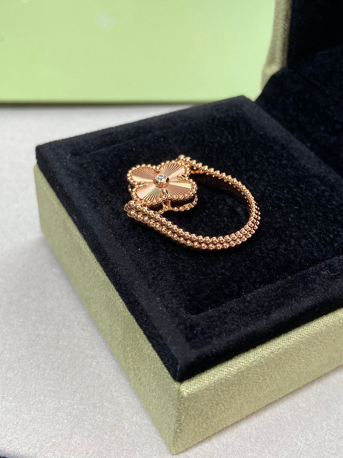 [⭐Clover Jewelry]CLOVER RIVERSIBLE ROSE GOLD RING
