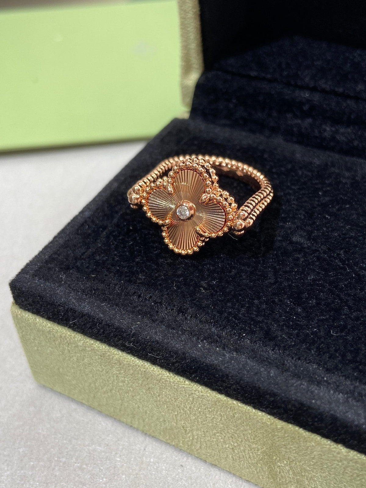 [⭐Clover Jewelry]CLOVER RIVERSIBLE ROSE GOLD RING