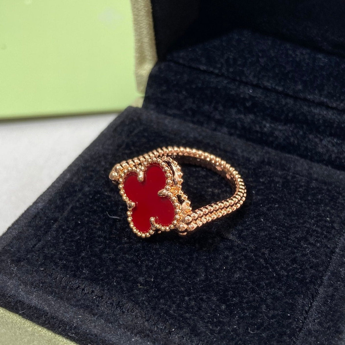 [⭐Clover Jewelry]CLOVER RIVERSIBLE ROSE GOLD RING