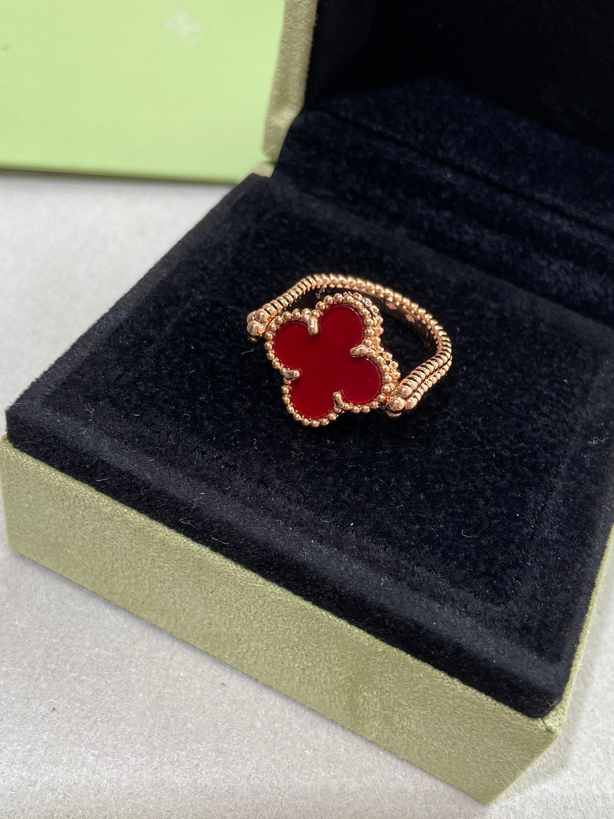 [⭐Clover Jewelry]CLOVER RIVERSIBLE ROSE GOLD RING