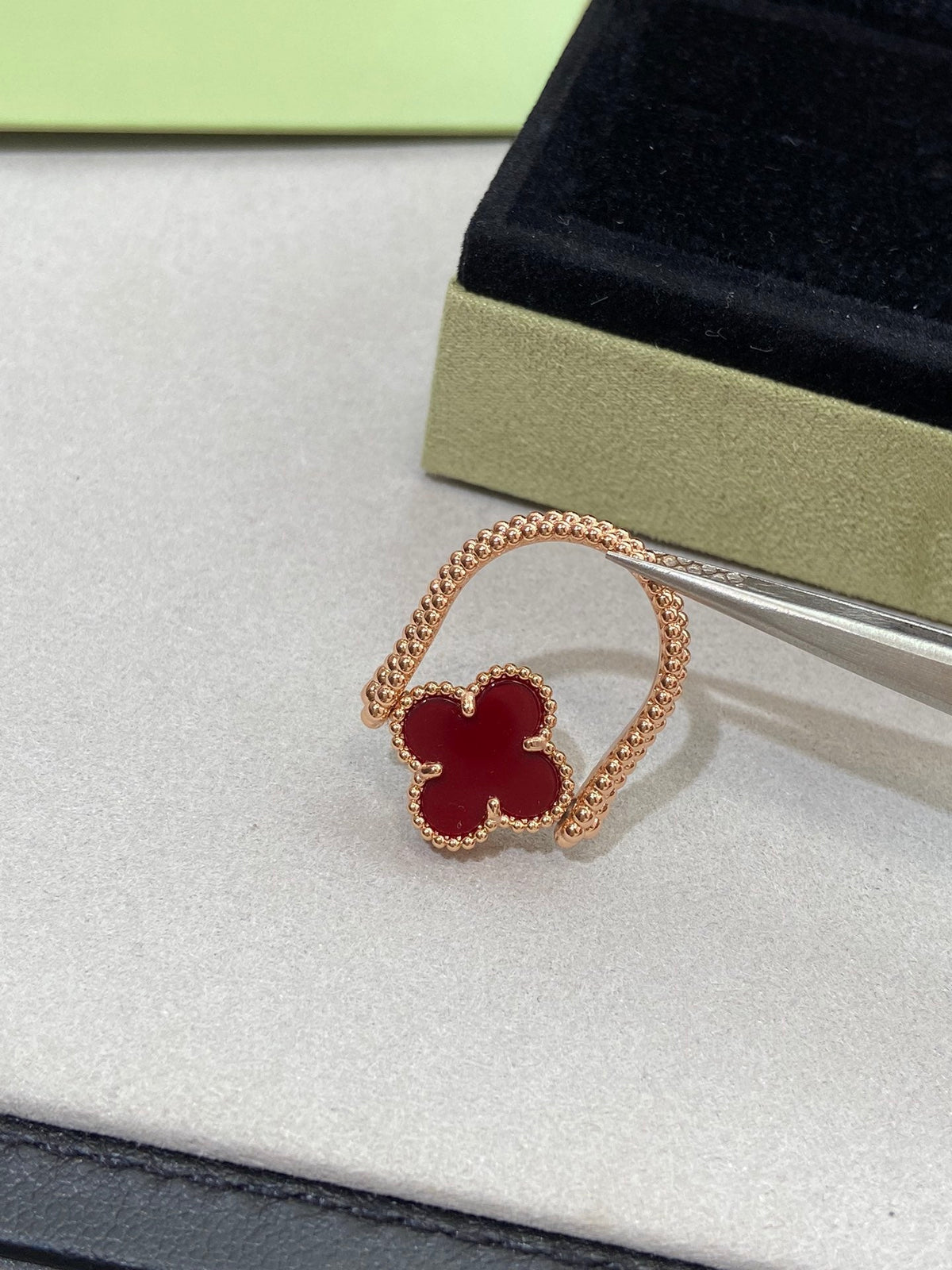 [⭐Clover Jewelry]CLOVER RIVERSIBLE ROSE GOLD RING