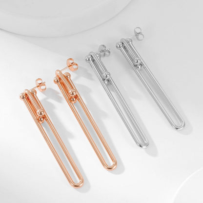 [Clover Jewelry]HARDWEAR LONG DROP EARRINGS