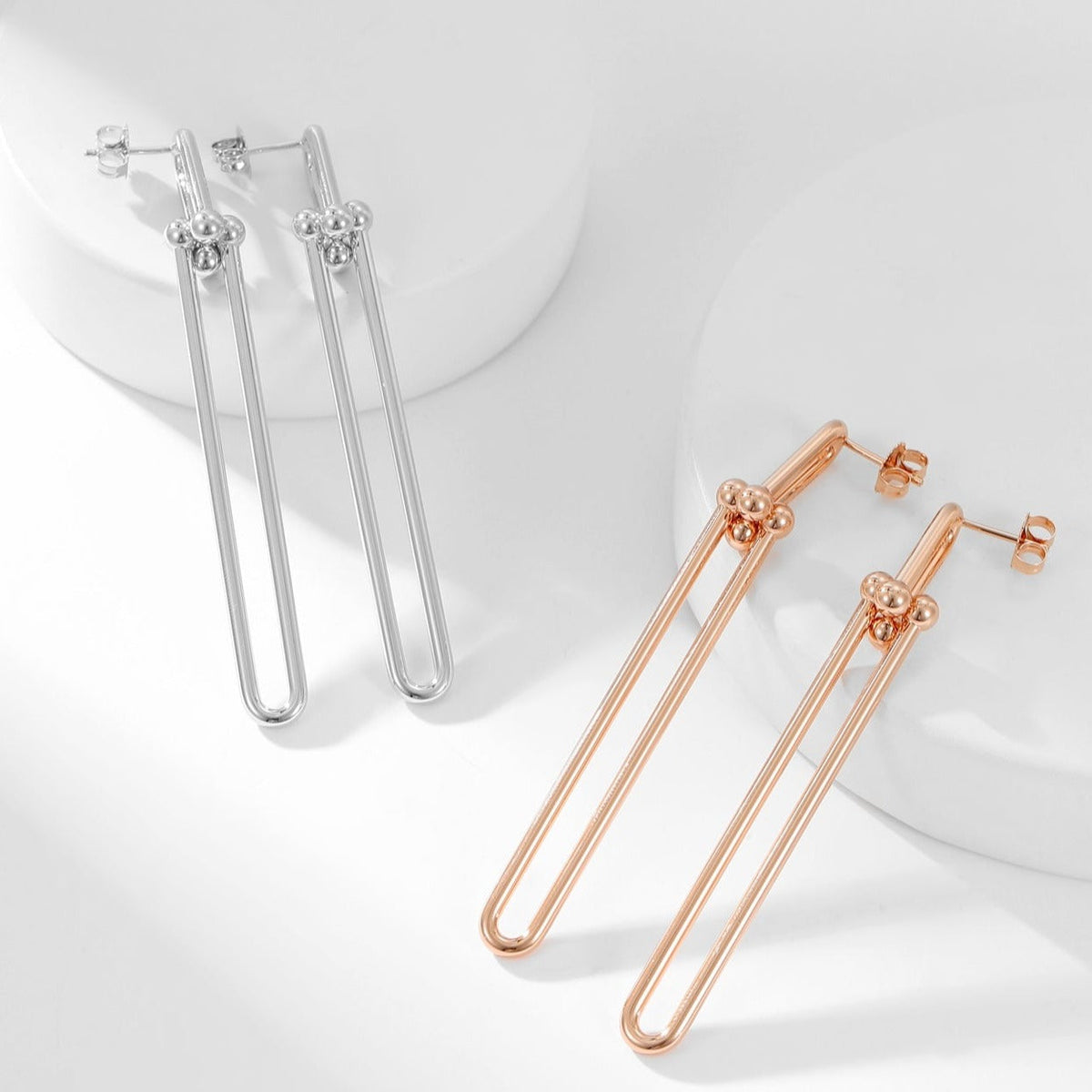 [Clover Jewelry]HARDWEAR LONG DROP EARRINGS