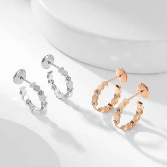 [⭐Clover Jewelry]BEE LOVE DIAMOND HOOP EARRINGS
