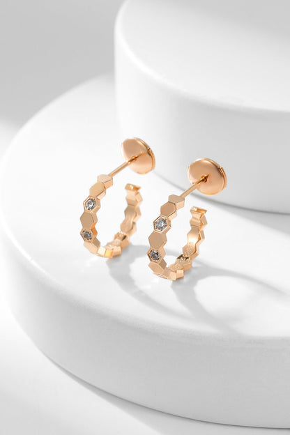 [⭐Clover Jewelry]BEE LOVE DIAMOND HOOP EARRINGS