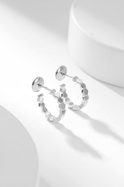 [⭐Clover Jewelry]BEE LOVE DIAMOND HOOP EARRINGS