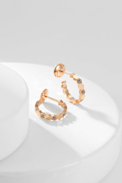 [⭐Clover Jewelry]BEE LOVE DIAMOND HOOP EARRINGS