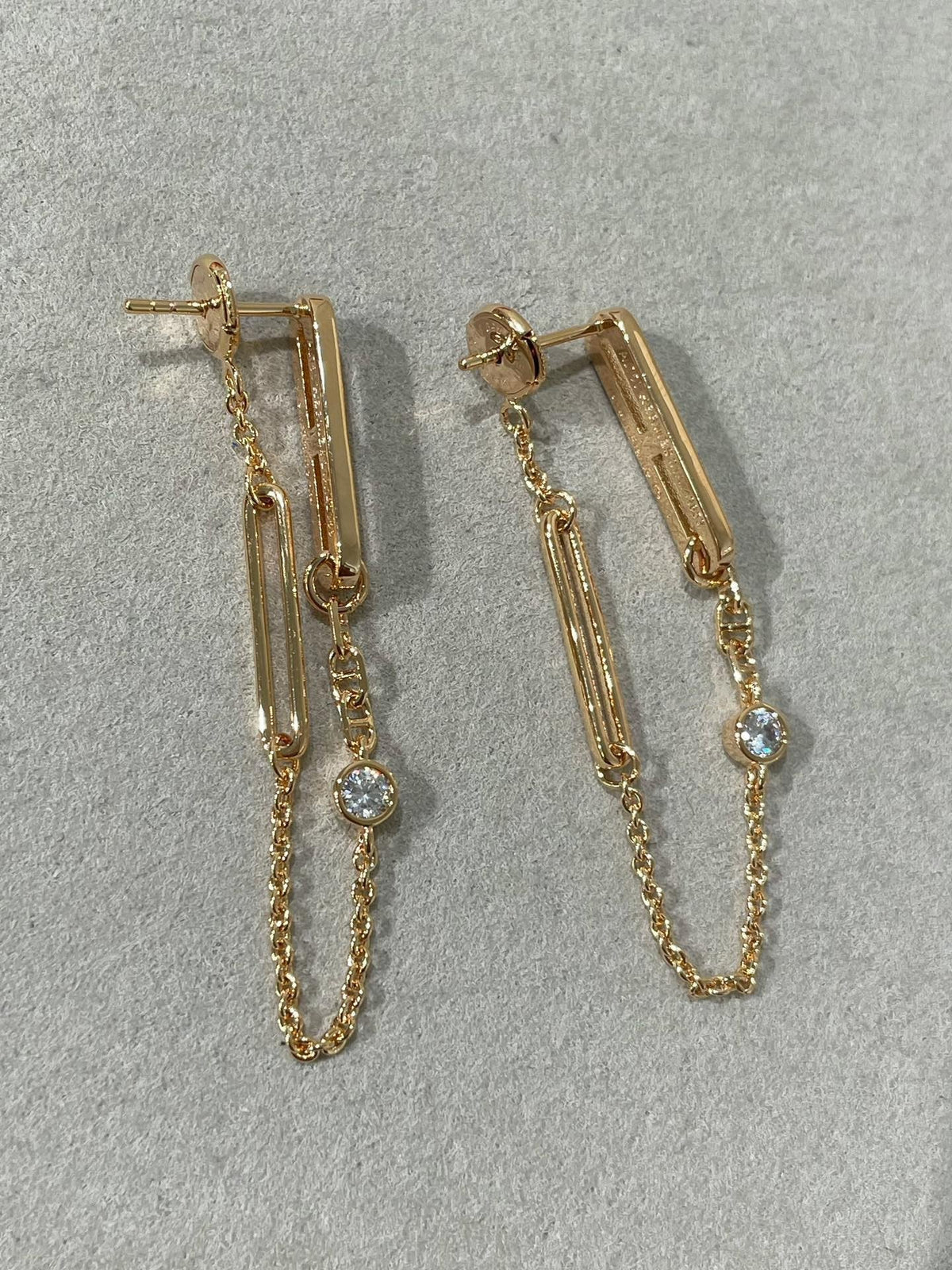 [⭐Clover Jewelry]CHAINE CHAOS DIAMOND DROP EARRINGS