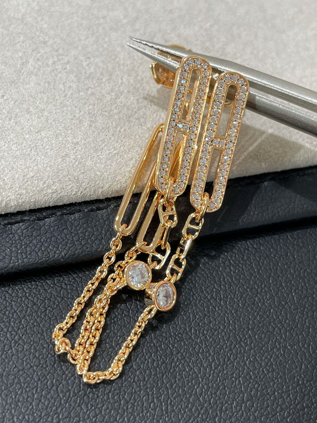 [⭐Clover Jewelry]CHAINE CHAOS DIAMOND DROP EARRINGS