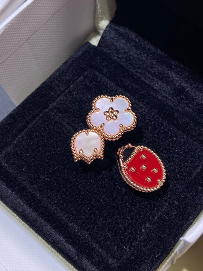 [⭐Clover Jewelry]LUCKY 3 MOTIF ROSE GOLD RING