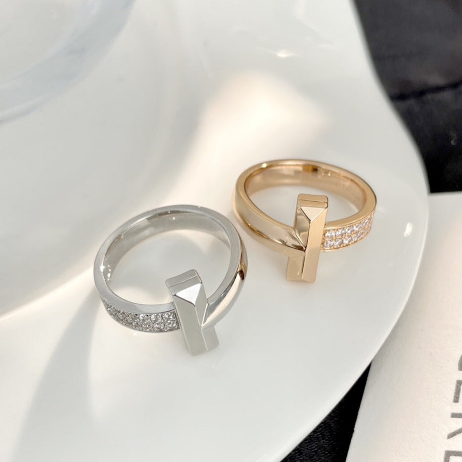 [Clover Jewelry]T WIDE DIAMOND RING