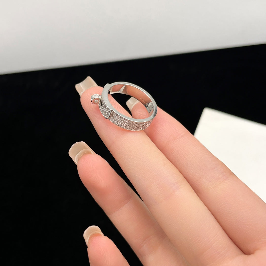 [⭐Clover Jewelry]KELLY SILVER DIAMOND RING