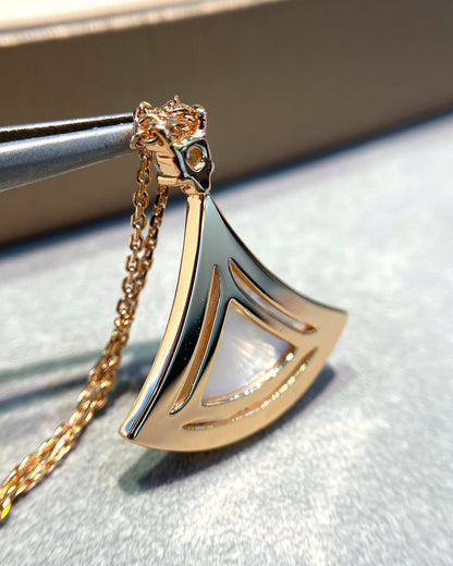 [⭐Clover Jewelry]DREAM MOP DIAMOND PAVED PINK GOLD NECKLACE