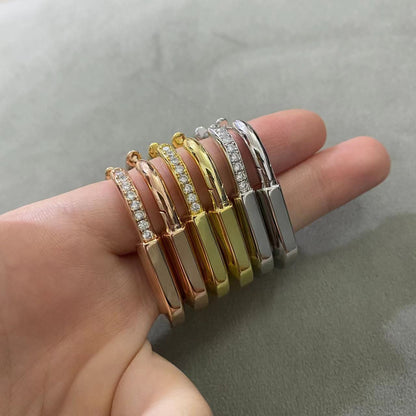 [Clover Jewelry]LOCK MEDIUM DIAMNOND EARRINGS