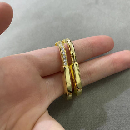 [Clover Jewelry]LOCK MEDIUM DIAMNOND EARRINGS
