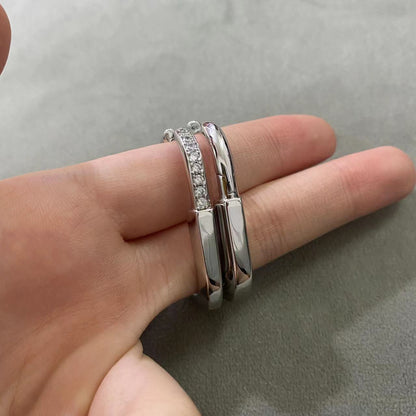 [Clover Jewelry]LOCK MEDIUM DIAMNOND EARRINGS