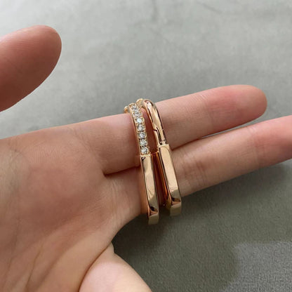 [Clover Jewelry]LOCK MEDIUM DIAMNOND EARRINGS