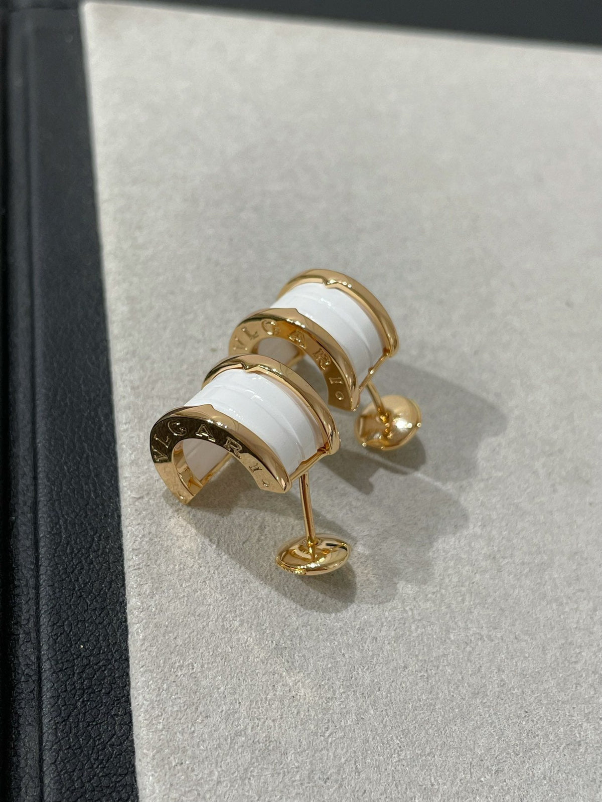 [⭐Clover Jewelry]ZERO 1 PINK GOLD CERAMIC EARRINGS