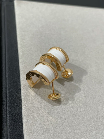 [⭐Clover Jewelry]ZERO 1 PINK GOLD CERAMIC EARRINGS