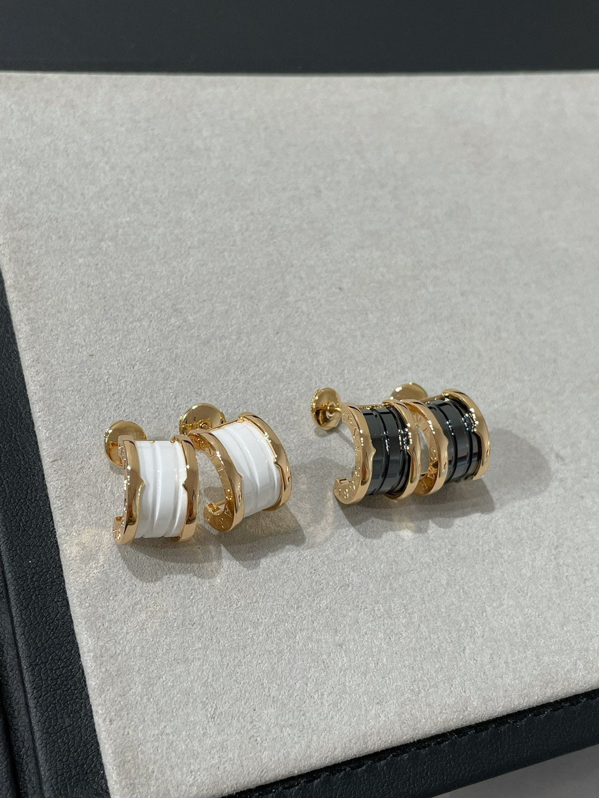 [⭐Clover Jewelry]ZERO 1 PINK GOLD CERAMIC EARRINGS
