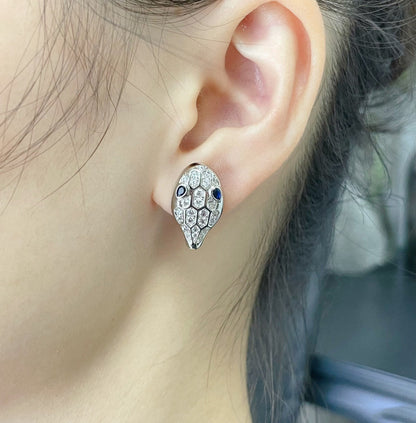 [⭐Clover Jewelry]SERPENT DIAMOND STUD EARRINGS