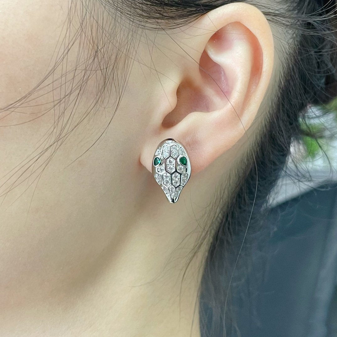 [⭐Clover Jewelry]SERPENT DIAMOND STUD EARRINGS