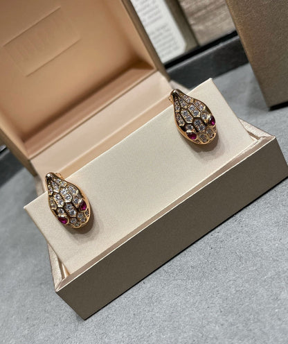 [⭐Clover Jewelry]SERPENT DIAMOND STUD EARRINGS