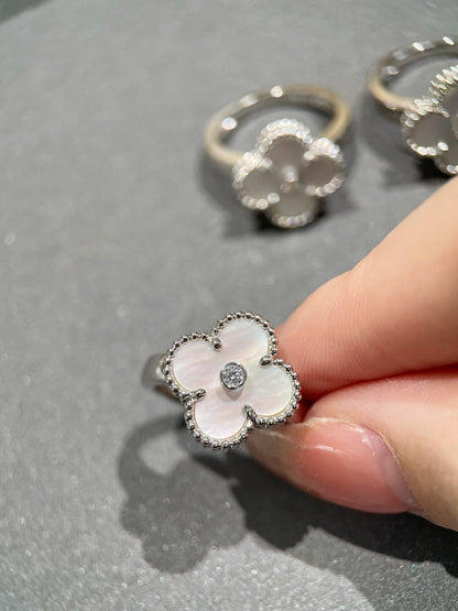 [⭐Clover Jewelry]CLOVER SILVER MOP DIAMOND RING