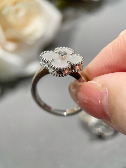 [⭐Clover Jewelry]CLOVER SILVER MOP DIAMOND RING