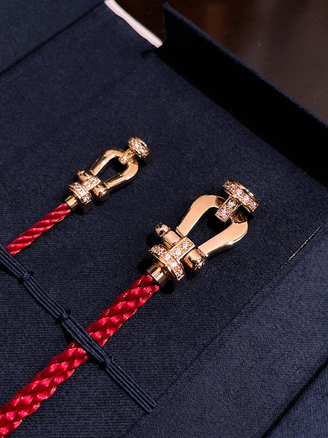 [⭐Clover Jewelry]FORCE 10 HALF DIAMOND PINK GOLD RED CORDERI LARGE AND MEDIUM MODEL