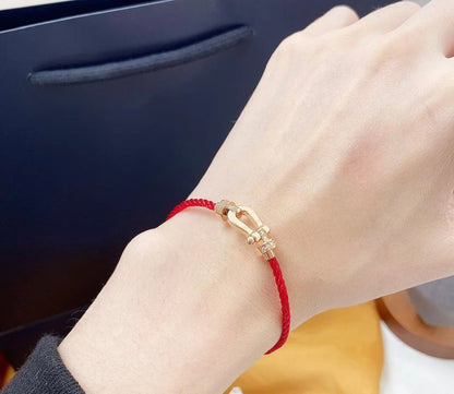 [⭐Clover Jewelry]FORCE 10 HALF DIAMOND PINK GOLD RED CORDERI LARGE AND MEDIUM MODEL