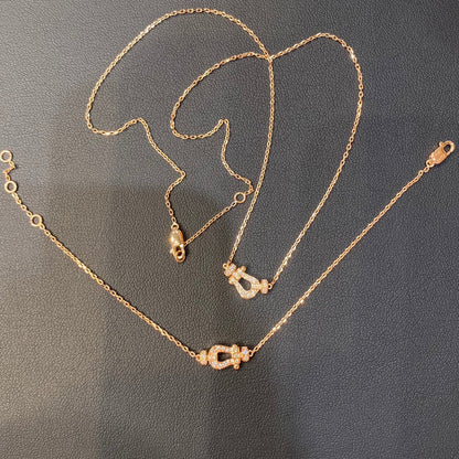 [⭐Clover Jewelry]FORCE 10 DIAMOND PINK GOLD NECKLACE MINI MODEL