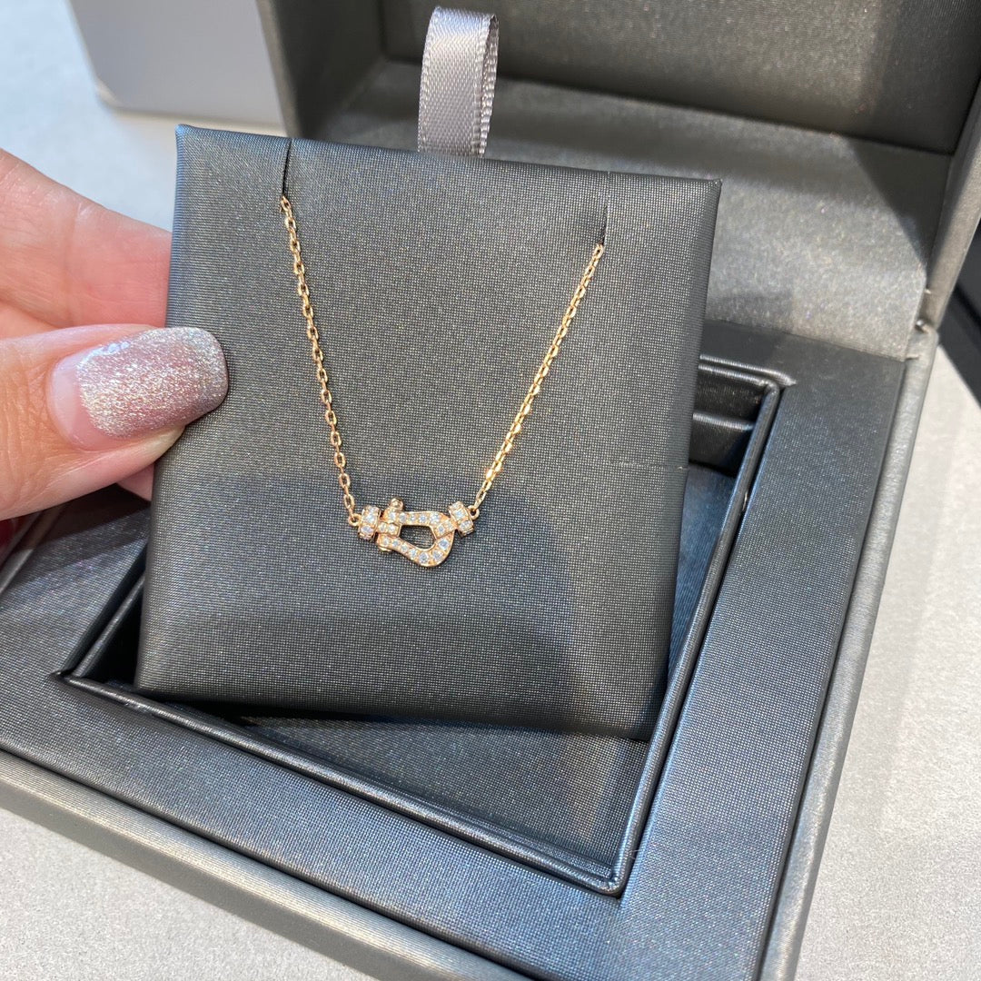 [⭐Clover Jewelry]FORCE 10 DIAMOND PINK GOLD NECKLACE MINI MODEL