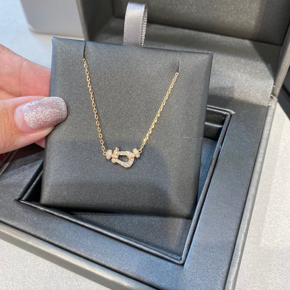 [⭐Clover Jewelry]FORCE 10 DIAMOND PINK GOLD NECKLACE MINI MODEL