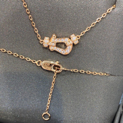 [⭐Clover Jewelry]FORCE 10 DIAMOND PINK GOLD NECKLACE MINI MODEL